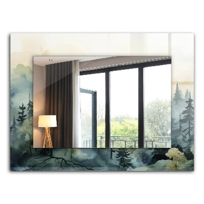 Lustro ścienne dekoracyjne prostokątne Kwiaty liście ptaki