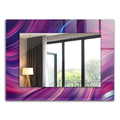 Lustro z drukowaną ramką prostokątne Kolorowy motyw palmy