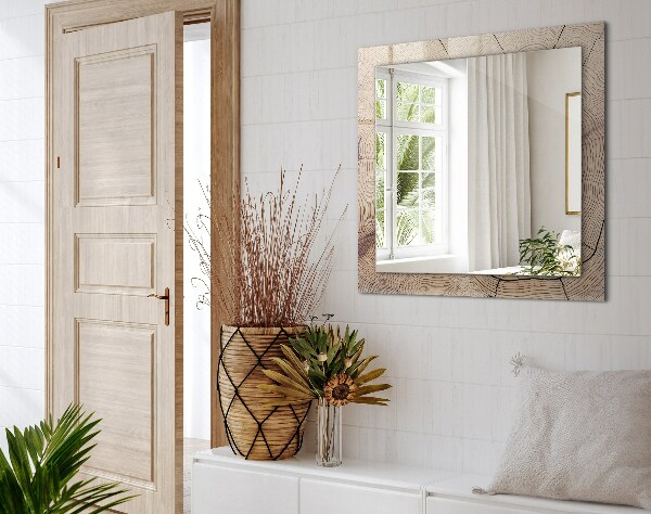 Lustro z drukowaną ramką prostokątne Kwiaty i ptaki