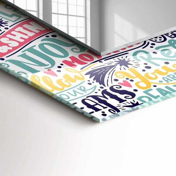 Lustro z nadrukiem dekoracyjne prostokątne Abstrakcyjne motywy w kolorze pomarańczowym