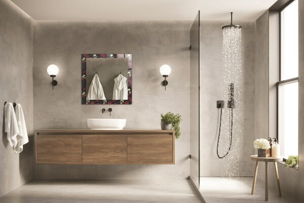 Lustro dekoracyjne prostokątne Różowe serca