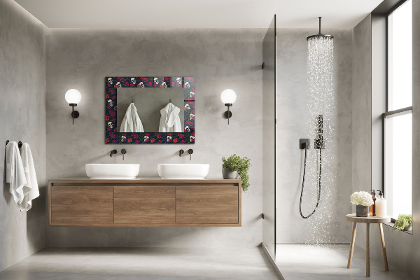 Lustro dekoracyjne prostokątne Różowe serca