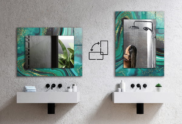 Lustro z drukowaną ramką prostokątne Abstrakcyjna lawa