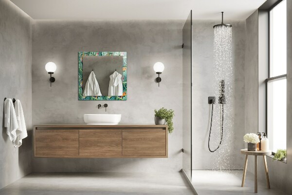 Lustro z nadrukiem dekoracyjne prostokątne Czarne i szare trójkąty