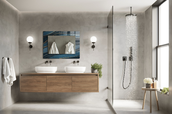 Lustro z drukowaną ramką prostokątne Pasek astragalusa