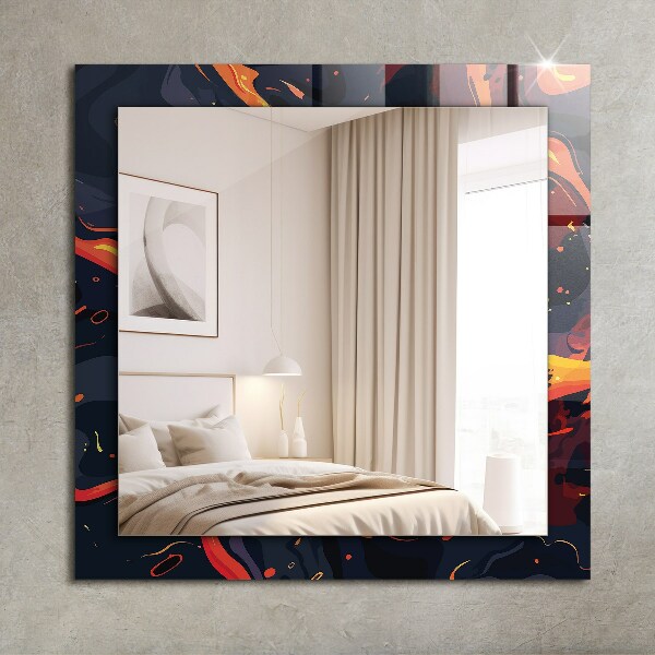 Lustro ścienne dekoracyjne prostokątne Lawa wulkaniczna