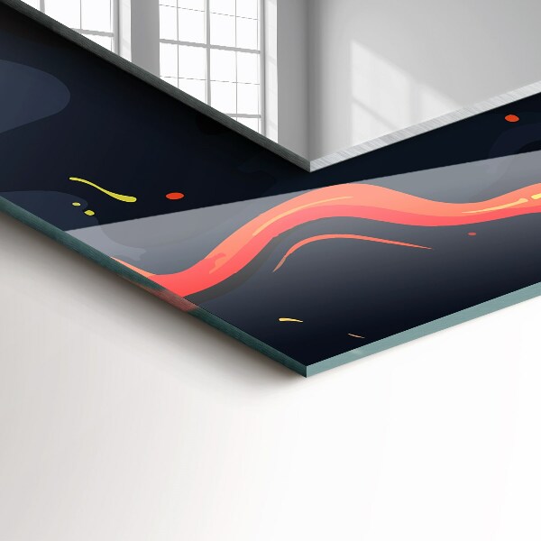 Lustro ścienne dekoracyjne prostokątne Lawa wulkaniczna