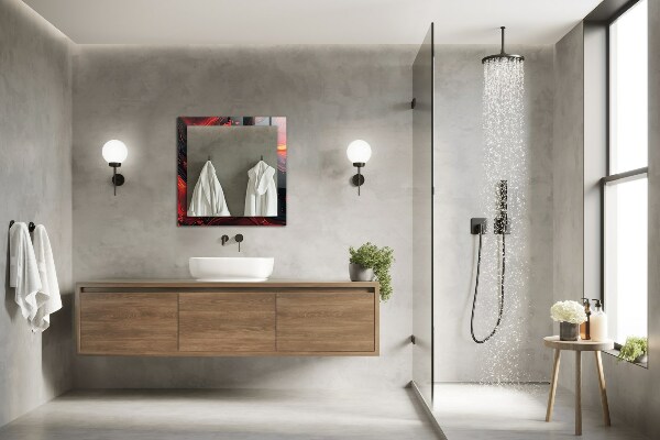 Lustro ramka z nadrukiem prostokątne Kolorowa lawa Astrata