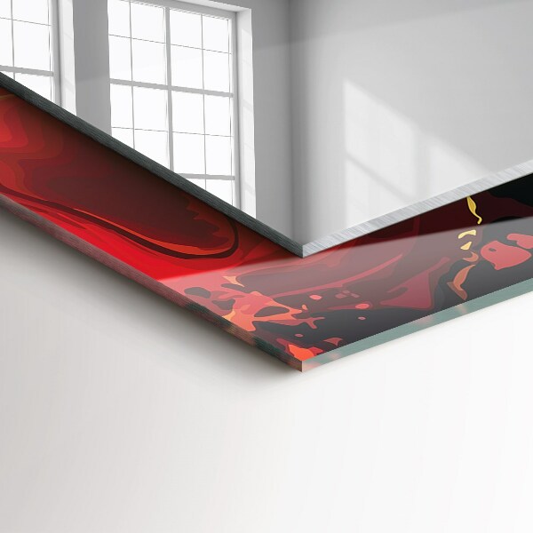 Lustro ramka z nadrukiem prostokątne Kolorowa lawa Astrata