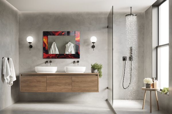 Lustro ramka z nadrukiem prostokątne Kolorowa lawa Astrata