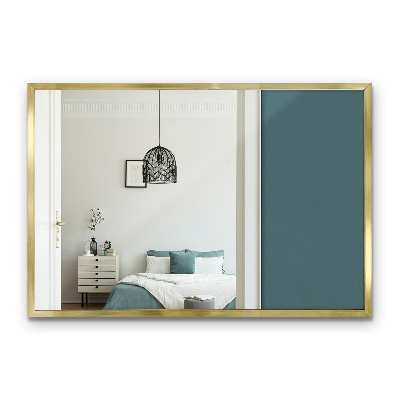 Minimalistyczne lustro prostokątne w złotej ramie 60x40 cm