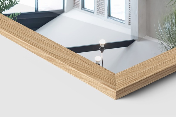 Lustro stojące z ramą w kolorze dębowym 36x156 cm