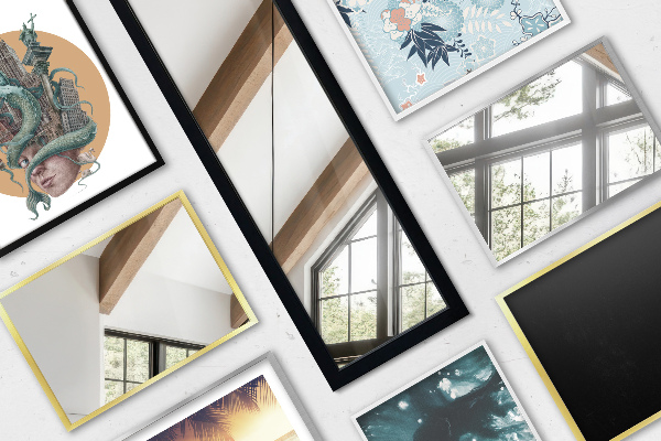 Lustro stojące z ramą w kolorze dębowym 36x156 cm