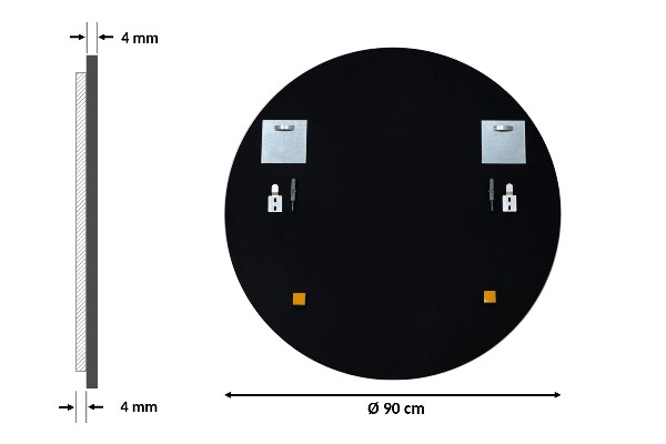 Lustro okrągłe w czarnej ramie fi 90 cm