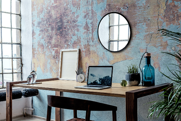 Lustro okrągłe do łazienki w czarnej ramie fi 90 cm