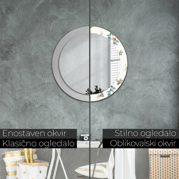 Lustro ścienne dekoracyjne okrągłe Chinoserie