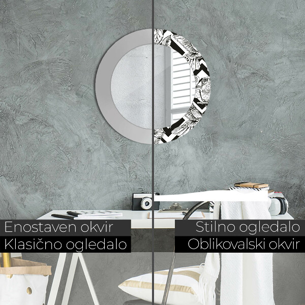 Lustro ścienne dekoracyjne okrągłe Kolibry