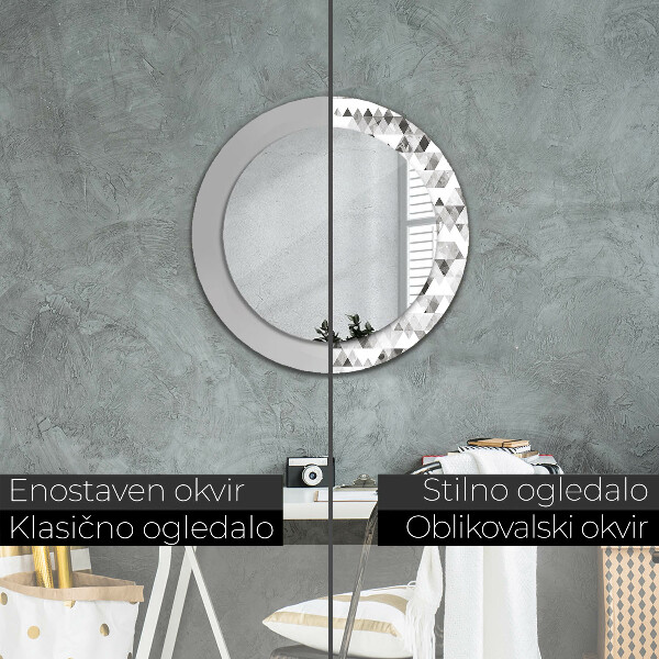 Lustro ścienne dekoracyjne okrągłe Tęczowy trójkąt