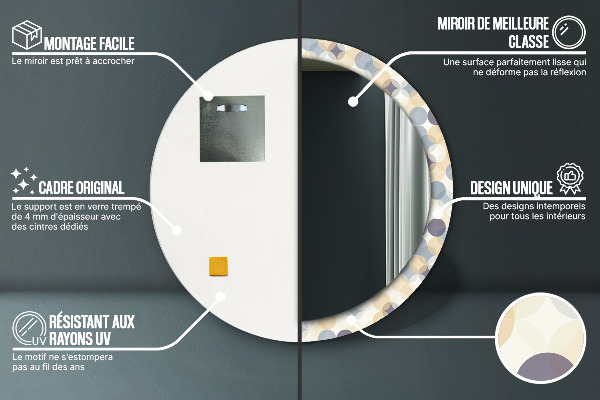 Lustro ścienne dekoracyjne okrągłe Geometryczne koła