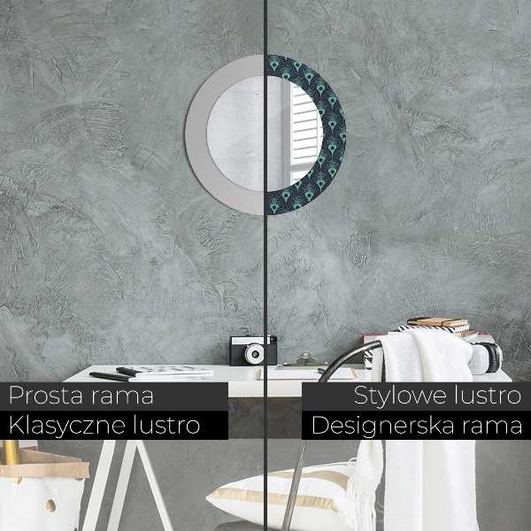 Lustro ścienne dekoracyjne okrągłe Kwiatowy wzór