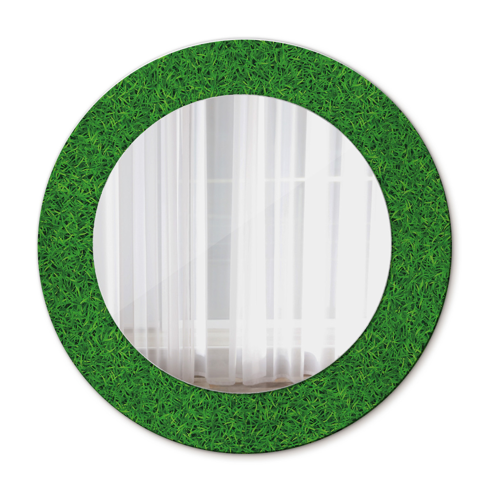 Lustro ścienne dekoracyjne okrągłe Zielona trawa