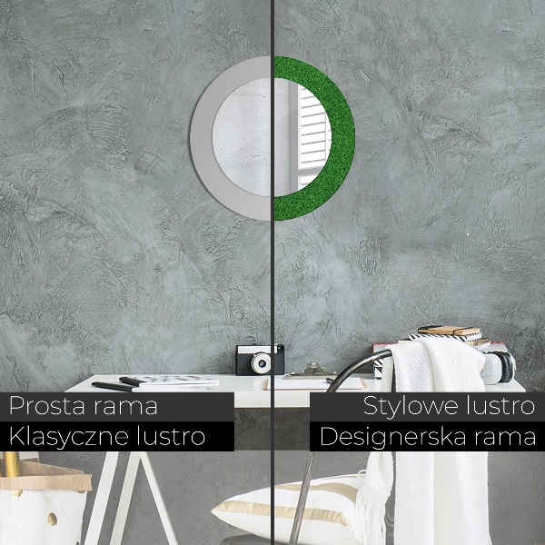 Lustro ścienne dekoracyjne okrągłe Zielona trawa