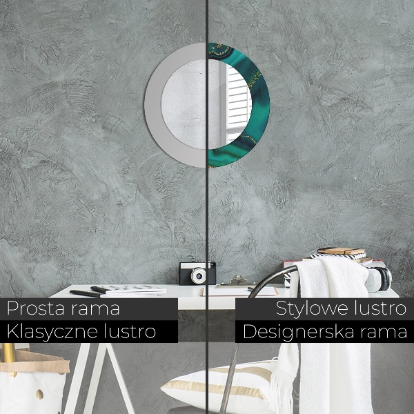 Lustro ścienne dekoracyjne okrągłe Szmaragdowy marmur