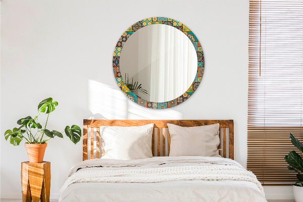 Lustro ramka z nadrukiem okrągłe Wzór arabski