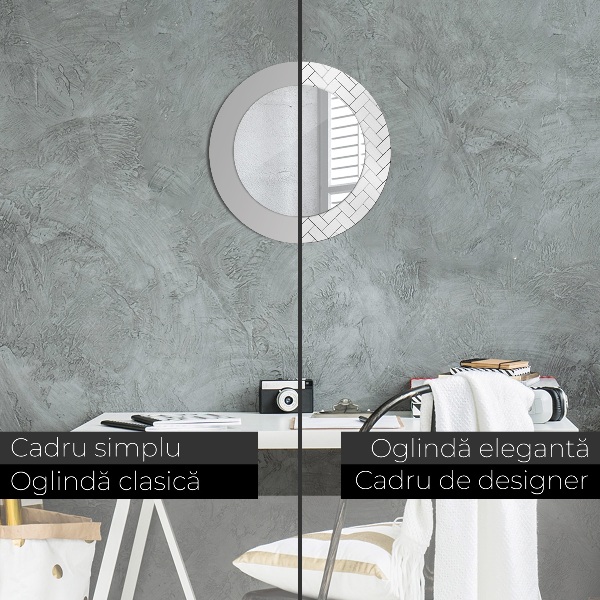 Lustro ścienne dekoracyjne okrągłe Jodełka