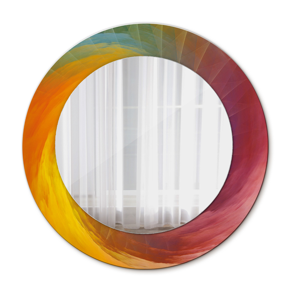 Lustro z drukowaną ramką okrągłe Hipnotyczna spirala