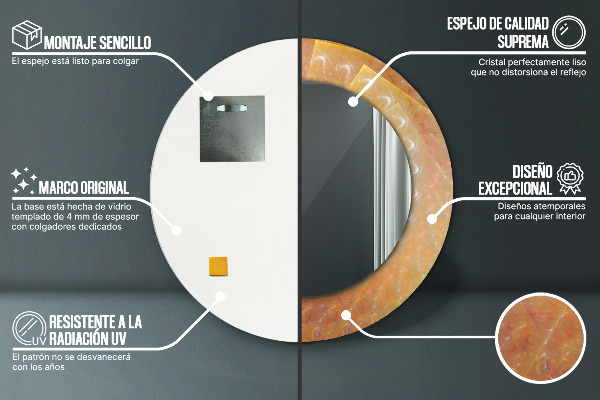 Lustro ścienne dekoracyjne okrągłe Spirala abstrakcja