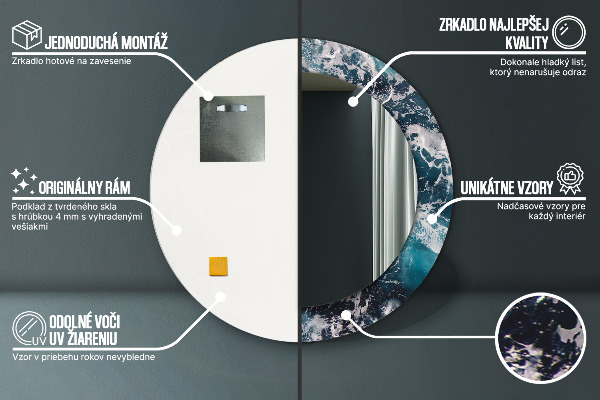 Lustro ścienne dekoracyjne okrągłe Burzliwe morze