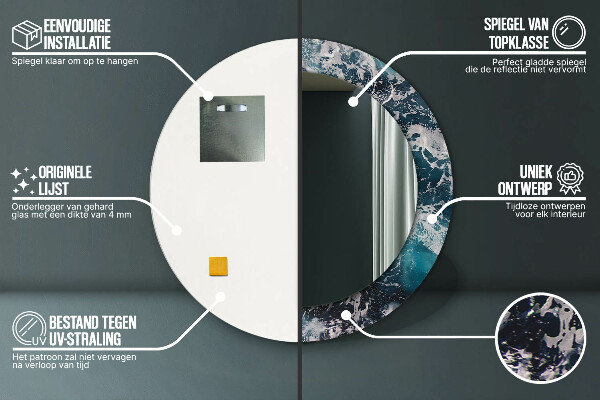 Lustro ścienne dekoracyjne okrągłe Burzliwe morze