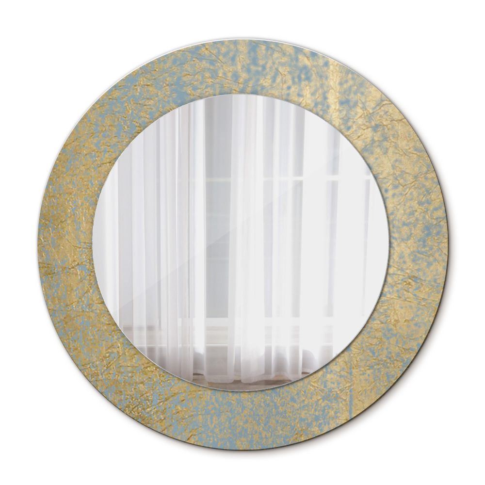 Lustro ścienne dekoracyjne okrągłe Złota folia tekstura