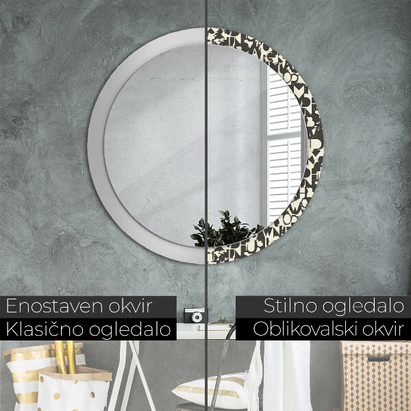 Lustro ścienne dekoracyjne okrągłe Abstrakcyjna typografia