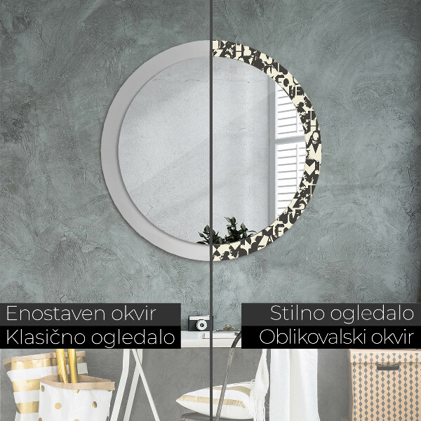 Lustro ścienne dekoracyjne okrągłe Abstrakcyjna typografia