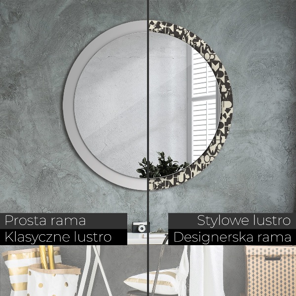 Lustro ścienne dekoracyjne okrągłe Abstrakcyjna typografia
