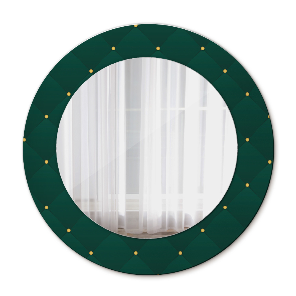 Lustro ramka z nadrukiem okrągłe Zielony luksusowy szablon