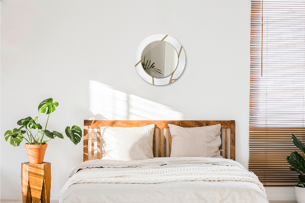 Lustro ramka z nadrukiem okrągłe Kompozycja liniowa