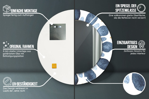 Lustro ścienne dekoracyjne okrągłe Mandala księżycowa