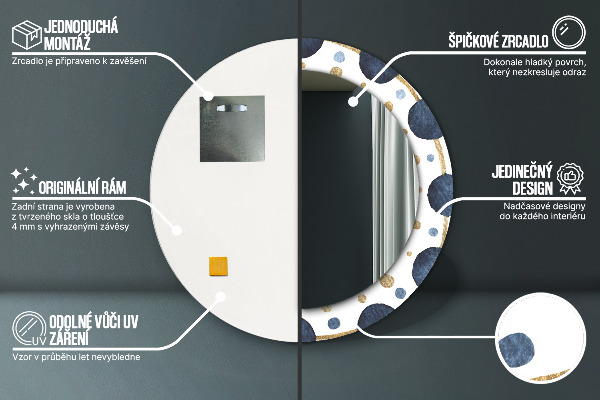 Lustro ścienne dekoracyjne okrągłe Mandala księżycowa