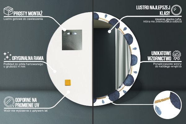 Lustro ścienne dekoracyjne okrągłe Mandala księżycowa
