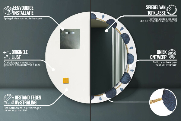 Lustro ścienne dekoracyjne okrągłe Mandala księżycowa