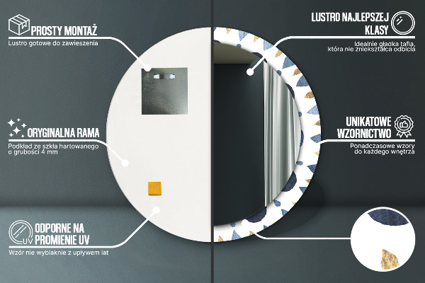 Lustro ścienne dekoracyjne okrągłe Mandala księżycowa
