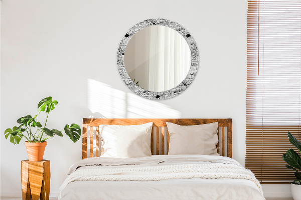 Lustro ścienne dekoracyjne okrągłe Wzór bazgrołów