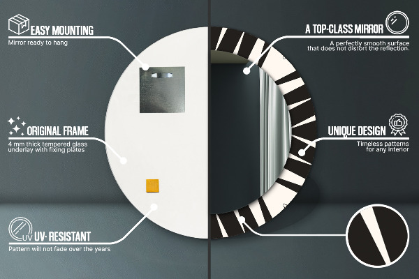Lustro ścienne dekoracyjne okrągłe Abstrakcja geometria