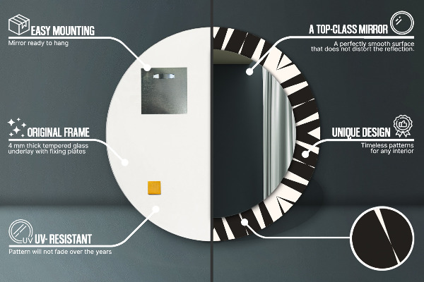 Lustro ścienne dekoracyjne okrągłe Abstrakcja geometria