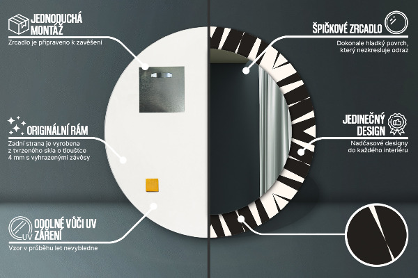 Lustro ścienne dekoracyjne okrągłe Abstrakcja geometria