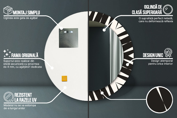 Lustro ścienne dekoracyjne okrągłe Abstrakcja geometria