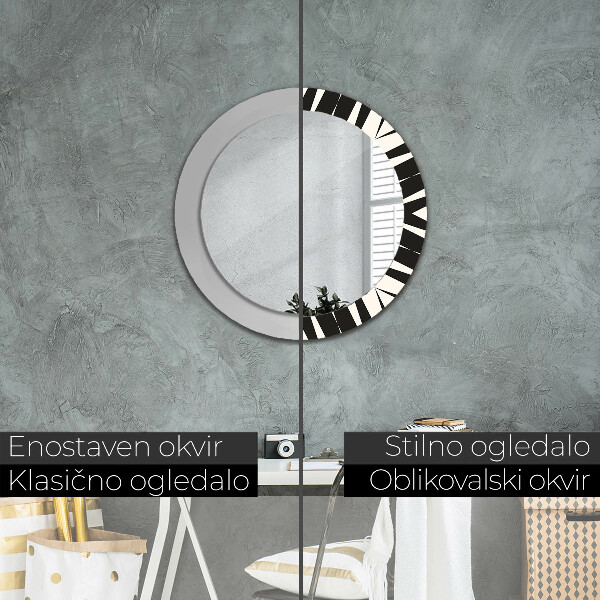 Lustro ścienne dekoracyjne okrągłe Abstrakcja geometria